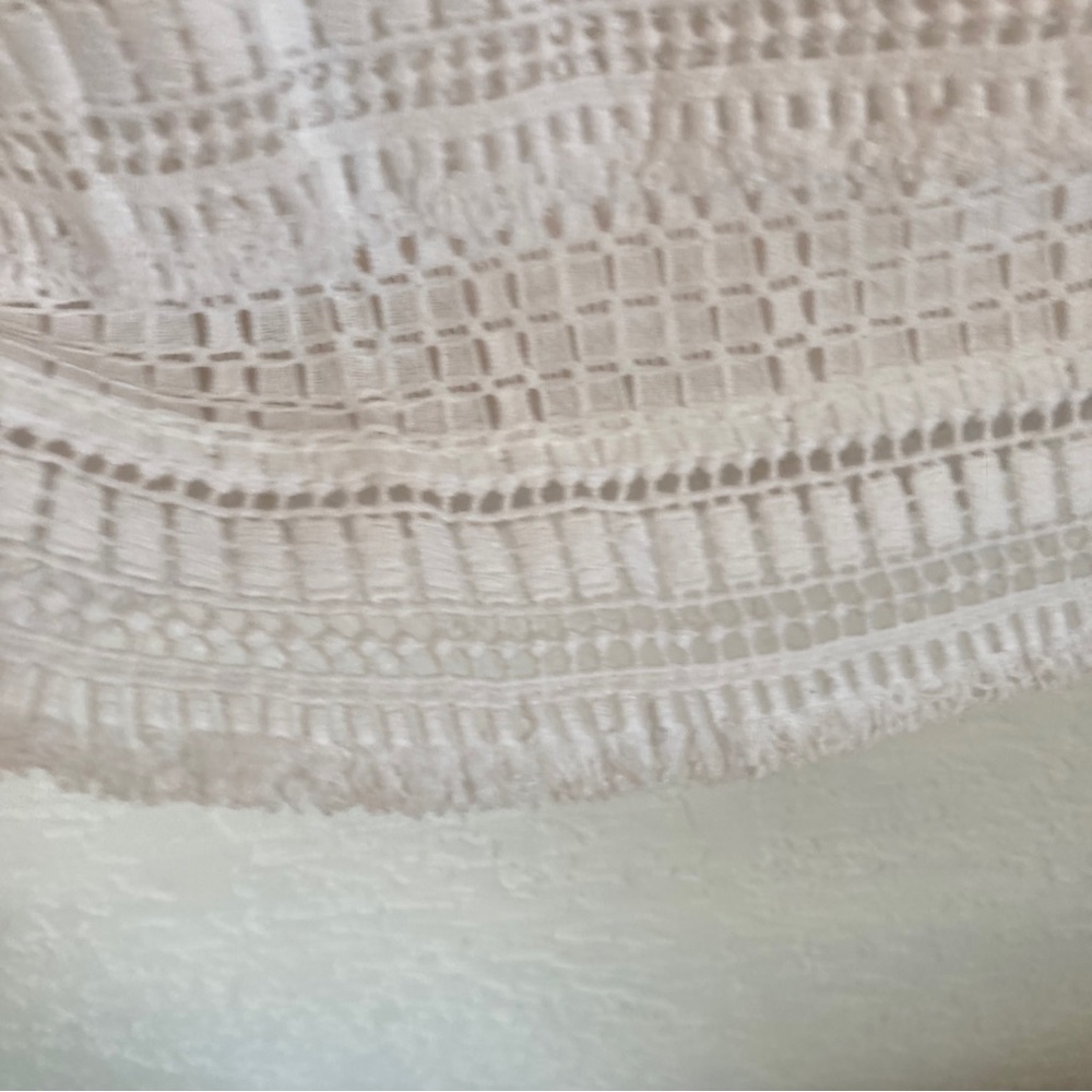Banana Republic White Tiered Layered Lace Fringe Top Blouse Women’s Small - Picture 7 of 11